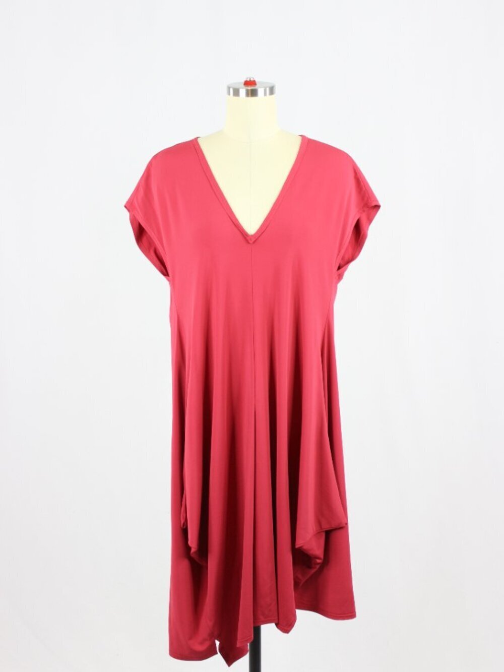 MARIE SAINT PIERRE Dark Red Jersey Oversized Cocoon Dress, Size 2/M